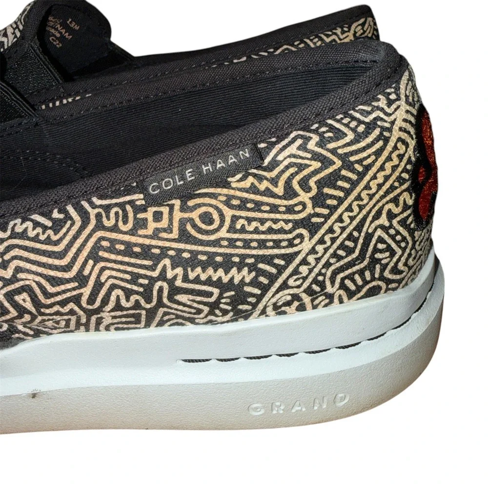 Cole Haan X Keith Haring GrandPro Rally Mens 13 Pre-Owned Slip On Sneakers Black